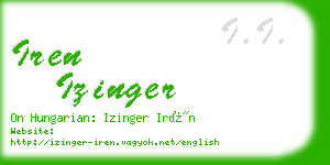iren izinger business card